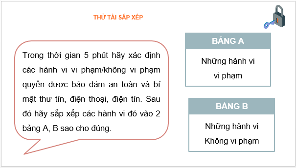 Giáo án điện tử KTPL 11 Cánh diều Bài 19: Quyền được bảo đảm an toàn và bí mật thư tín, điện thoại, điện tín | PPT Kinh tế Pháp luật 11