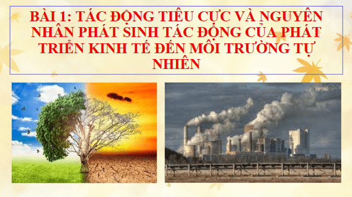 Giáo án điện tử Chuyên đề KTPL 11 Kết nối tri thức Bài 1: Tác động tiêu cực và nguyên nhân phát sinh tác động của phát triển kinh tế đến môi trường tự nhiên | PPT Chuyên đề Kinh tế Pháp luật 11