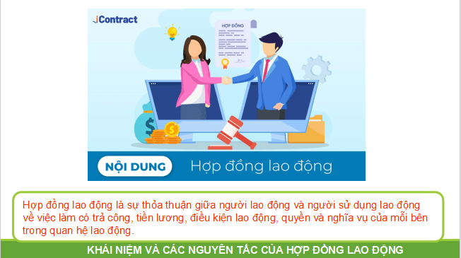 Giáo án điện tử Chuyên đề KTPL 11 Kết nối tri thức Bài 8: Một số quy định của pháp luật lao động về hợp đồng lao động, tiền lương và thưởng, bảo hiểm xã hội | PPT Chuyên đề Kinh tế Pháp luật 11