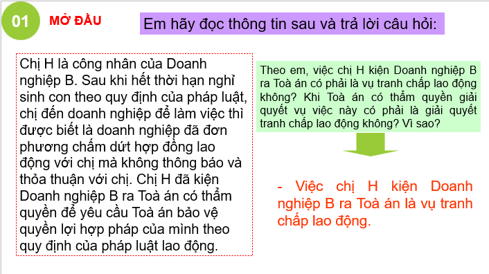 Giáo án điện tử Chuyên đề KTPL 11 Kết nối tri thức Bài 9: Một số quy định của pháp luật lao động về tranh chấp lao động và giải quyết tranh chấp lao động | PPT Chuyên đề Kinh tế Pháp luật 11