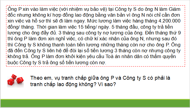 Giáo án điện tử Chuyên đề KTPL 11 Kết nối tri thức Bài 9: Một số quy định của pháp luật lao động về tranh chấp lao động và giải quyết tranh chấp lao động | PPT Chuyên đề Kinh tế Pháp luật 11
