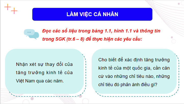 Giáo án điện tử KTPL 12 Chân trời sáng tạo Bài 1: Tăng trưởng và phát triển kinh tế | PPT Kinh tế Pháp luật 12