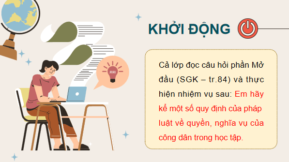 Giáo án điện tử KTPL 12 Kết nối tri thức Bài 11: Quyền và nghĩa vụ của công dân trong học tập | PPT Kinh tế Pháp luật 12