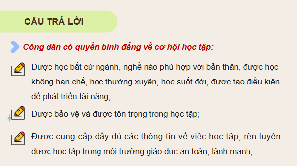 Giáo án điện tử KTPL 12 Kết nối tri thức Bài 11: Quyền và nghĩa vụ của công dân trong học tập | PPT Kinh tế Pháp luật 12