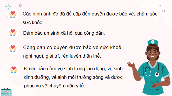 Giáo án điện tử KTPL 12 Cánh diều Bài 12: Quyền và nghĩa vụ của công dân trong bảo vệ, chăm sóc sức khoẻ và bảo đảm an sinh xã hội | PPT Kinh tế Pháp luật 12