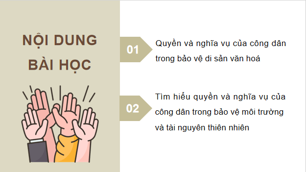 Giáo án điện tử KTPL 12 Kết nối tri thức Bài 13: Quyền và nghĩa vụ của công dân trong bảo vệ di sản văn hoá, môi trường và tài nguyên thiên nhiên | PPT Kinh tế Pháp luật 12