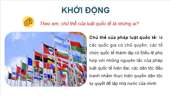 Giáo án điện tử KTPL 12 Kết nối tri thức Bài 14: Một số vấn đề chung về pháp luật quốc tế | PPT Kinh tế Pháp luật 12