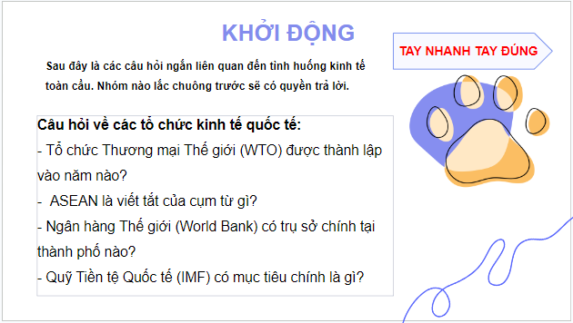 Giáo án điện tử KTPL 12 Chân trời sáng tạo Bài 2: Hội nhập kinh tế quốc tế | PPT Kinh tế Pháp luật 12