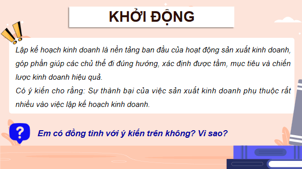 Giáo án điện tử KTPL 12 Cánh diều Bài 5: Lập kế hoạch kinh doanh | PPT Kinh tế Pháp luật 12