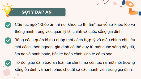 Giáo án điện tử KTPL 12 Chân trời sáng tạo Bài 7: Quản lí thu, chi trong gia đình | PPT Kinh tế Pháp luật 12