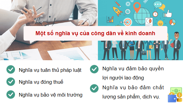 Giáo án điện tử KTPL 12 Kết nối tri thức Bài 8: Quyền và nghĩa vụ của công dân về kinh doanh và nộp thuế | PPT Kinh tế Pháp luật 12