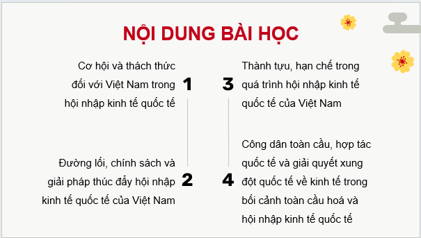 Giáo án điện tử Chuyên đề KTPL 12 Kết nối tri thức Chuyên đề 3: Việt Nam trong tiến trình hội nhập kinh tế quốc tế | PPT Chuyên đề Kinh tế Pháp luật 12