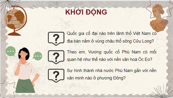 Giáo án điện tử Lịch Sử 10 Chân trời sáng tạo Bài 17: Văn minh Phù Nam | PPT Lịch Sử 10