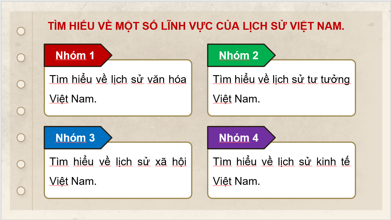 Giáo án điện tử Chuyên đề Sử 10 Kết nối tri thức Một số lĩnh vực của lịch sử Việt Nam | PPT Chuyên đề Lịch sử 10