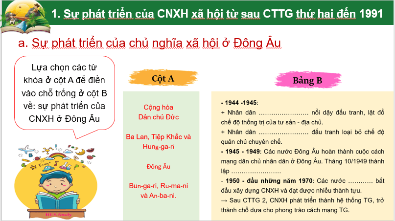 Giáo án điện tử Lịch Sử 11 Cánh diều Bài 4: Sự phát triển của chủ nghĩa xã hội từ sau chiến tranh thế giới thứ hai đến nay | PPT Lịch Sử 11