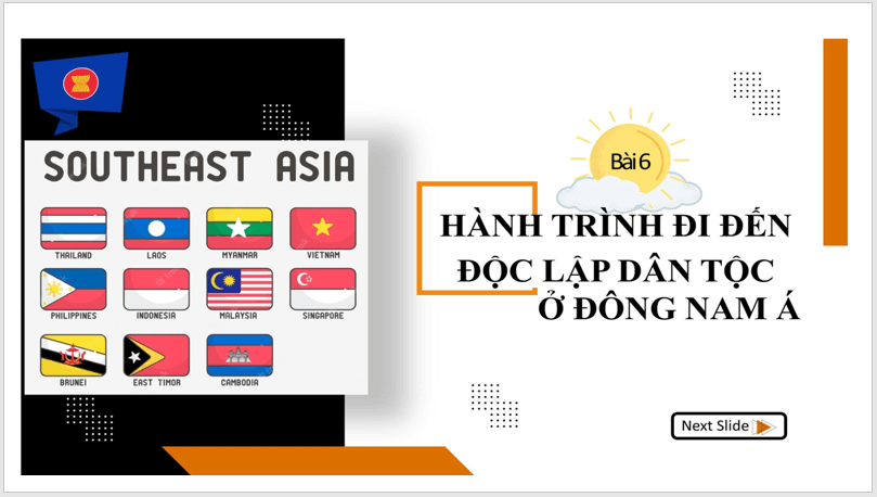 Giáo án điện tử Lịch Sử 11 Chân trời sáng tạo Bài 6: Hành trình đi đến độc lập dân tộc ở Đông Nam Á | PPT Lịch Sử 11