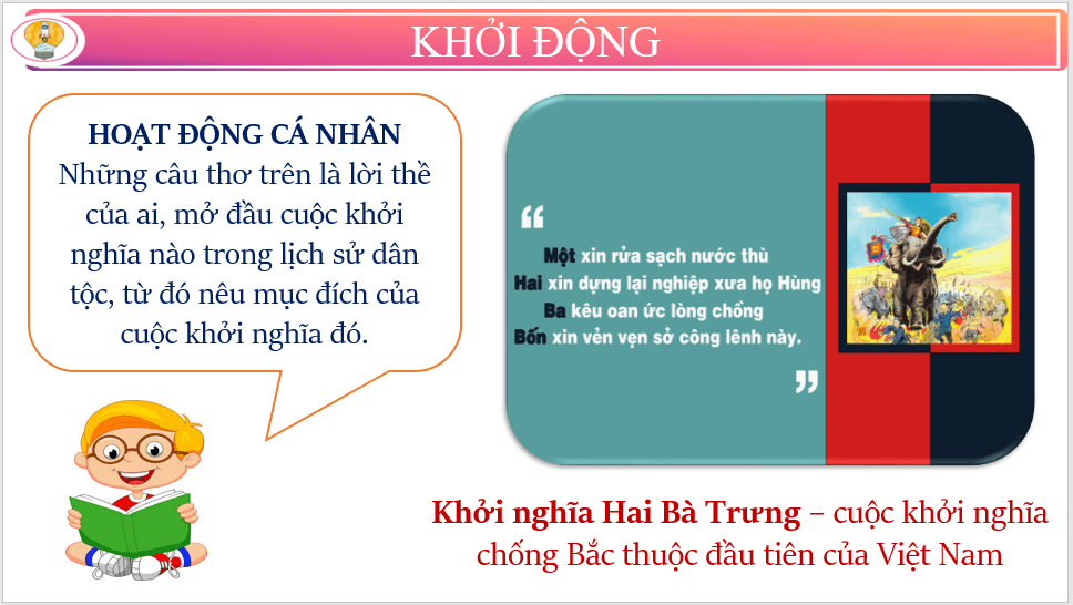 Giáo án điện tử Lịch Sử 11 Kết nối tri thức Bài 8: Một số cuộc khởi nghĩa và chiến tranh giải phóng trong lịch sử Việt Nam | PPT Lịch Sử 11