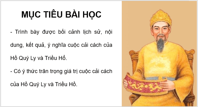 Giáo án điện tử Lịch Sử 11 Chân trời sáng tạo Bài 9: Cuộc cải cách của Hồ Quý Ly và triều Hồ | PPT Lịch Sử 11