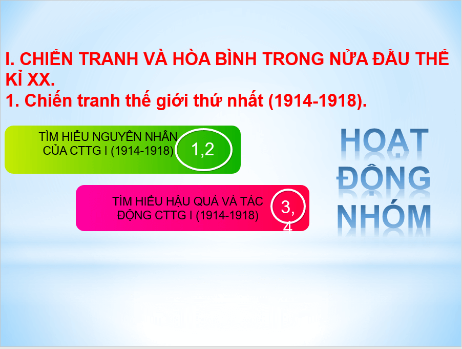 Giáo án điện tử Chuyên đề Sử 11 Kết nối tri thức Giáo án điện tử Chiến tranh và hòa bình trong nửa đầu thế kỉ XX | PPT Chuyên đề Lịch sử 11