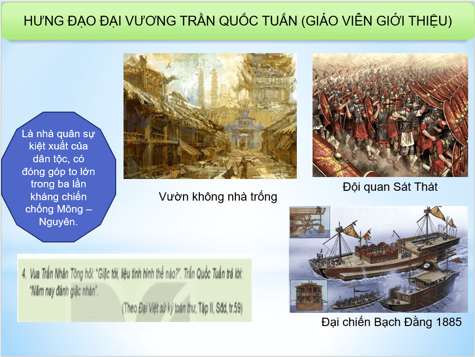 Giáo án điện tử Chuyên đề Sử 11 Kết nối tri thức Giáo án điện tử Một số danh nhân quân sự Việt Nam | PPT Chuyên đề Lịch sử 11