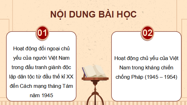 Giáo án điện tử Lịch Sử 12 Cánh diều Bài 12: Hoạt động đối ngoại của Việt Nam từ đầu thế kỉ XX đến năm 1975 | PPT Lịch Sử 12