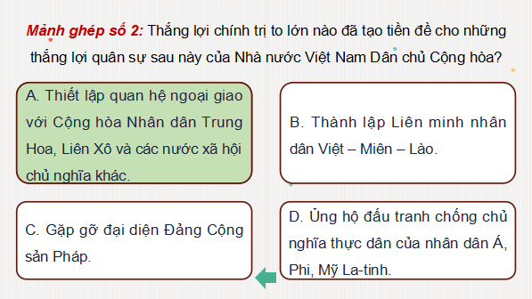 Giáo án điện tử Lịch Sử 12 Kết nối Bài 13: Hoạt động đối ngoại của Việt Nam trong kháng chiến chống Pháp (1945 - 1954) và kháng chiến chống Mỹ (1954 - 1975) | PPT Sử 12 Kết nối tri thức