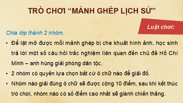 Giáo án điện tử Lịch Sử 12 Cánh diều Bài 15: Hồ Chí Minh - Anh hùng giải phóng dân tộc | PPT Lịch Sử 12
