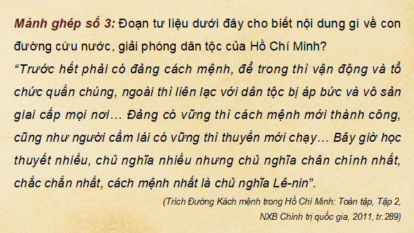 Giáo án điện tử Lịch Sử 12 Kết nối Bài 16: Hồ Chí Minh - Anh hùng giải phóng dân tộc | PPT Sử 12 Kết nối tri thức