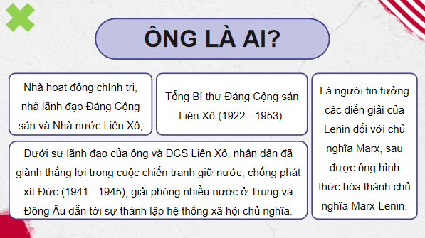 Giáo án điện tử Lịch Sử 12 Chân trời Bài 2: Trật tự thế giới trong Chiến tranh lạnh | PPT Sử 12 Chân trời sáng tạo