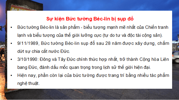 Giáo án điện tử Lịch Sử 12 Cánh diều Bài 3: Trật tự thế giới sau Chiến tranh lạnh | PPT Lịch Sử 12