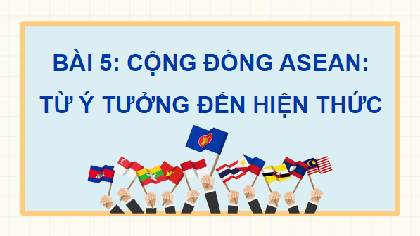 Giáo án điện tử Lịch Sử 12 Cánh diều Bài 5: Cộng đồng ASEAN: từ ý tưởng đến hiện thực | PPT Lịch Sử 12