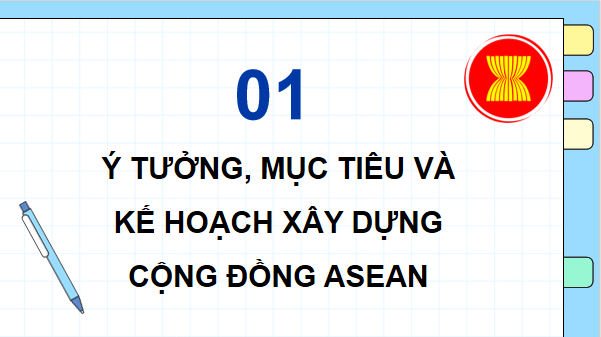 Giáo án điện tử Lịch Sử 12 Chân trời Bài 5: Cộng đồng ASEAN: Từ ý tưởng đến hiện thực | PPT Sử 12 Chân trời sáng tạo