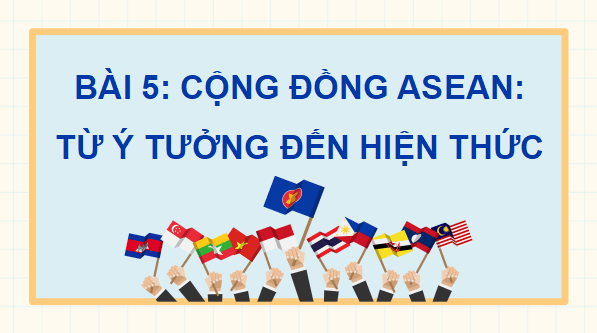 Giáo án điện tử Lịch Sử 12 Kết nối Bài 5: Cộng đồng ASEAN: Từ ý tưởng đến hiện thực | PPT Sử 12 Kết nối tri thức