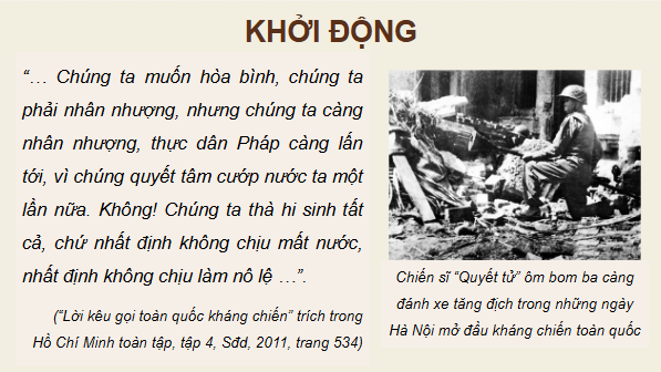 Giáo án điện tử Lịch Sử 12 Chân trời Bài 7: Cuộc kháng chiến chống thực dân Pháp (1945 - 1954) | PPT Sử 12 Chân trời sáng tạo