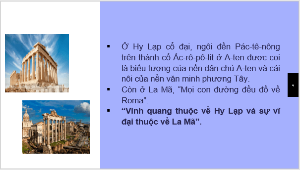 Giáo án điện tử Lịch Sử 6 Kết nối tri thức Bài 10: Hy Lạp và La Mã cổ đại | PPT Lịch Sử 6