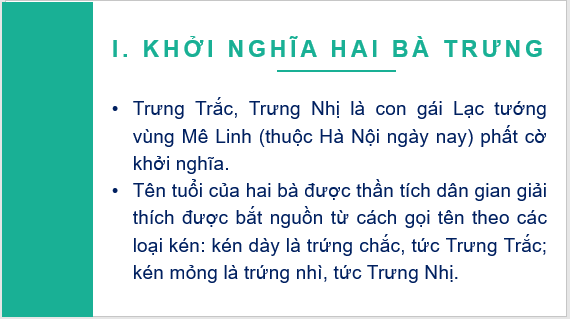 Giáo án điện tử Lịch Sử 6 Chân trời sáng tạo Bài 18: Các cuộc đấu tranh giành độc lập dân tộc trước thế kỉ X | PPT Lịch Sử 6