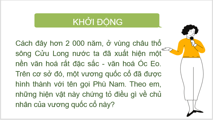 Giáo án điện tử Lịch Sử 6 Kết nối tri thức Bài 20: Vương quốc Phù Nam | PPT Lịch Sử 6