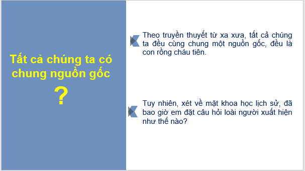 Giáo án điện tử Lịch Sử 6 Cánh diều Bài 3: Nguồn gốc loài người | PPT Lịch Sử 6