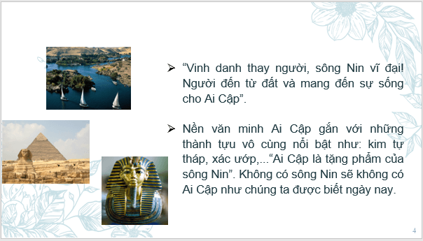 Giáo án điện tử Lịch Sử 6 Chân trời sáng tạo Bài 6: Ai Cập cổ đại | PPT Lịch Sử 6