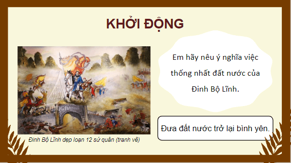 Giáo án điện tử Lịch Sử 7 Kết nối tri thức Bài 10: Đại Cồ Việt thời Đinh và Tiền Lê (968 - 1009) | PPT Lịch Sử 7