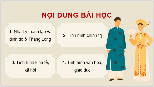 Giáo án điện tử Lịch Sử 7 Kết nối tri thức Bài 11: Nhà Lý xây dựng và phát triển đất nước (1009 - 1225) | PPT Lịch Sử 7