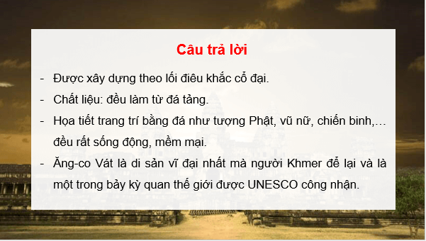 Giáo án điện tử Lịch Sử 7 Chân trời sáng tạo Bài 12: Vương quốc Cam-pu-chia | PPT Lịch Sử 7