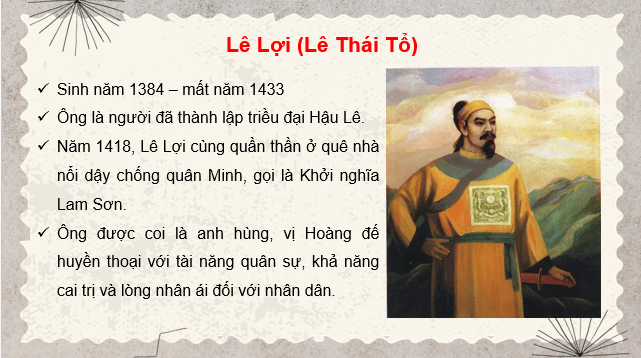 Giáo án điện tử Lịch Sử 7 Kết nối tri thức Bài 16: Khởi nghĩa Lam Sơn (1418 - 1427) | PPT Lịch Sử 7