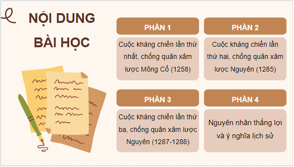 Giáo án điện tử Lịch Sử 7 Cánh diều Bài 17: Ba lần kháng chiến chống quân xâm lược Mông-Nguyên của nhà Trần (thế kỉ XIII) | PPT Lịch Sử 7