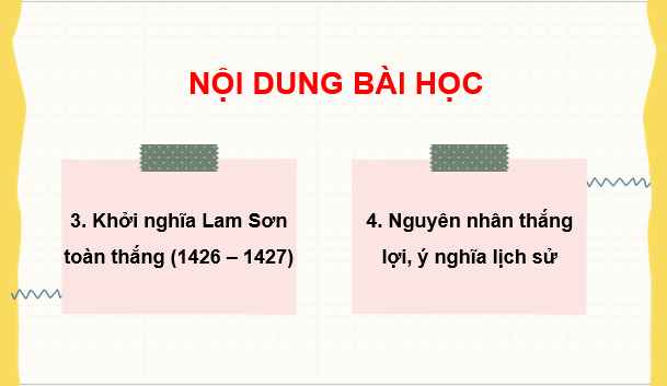 Giáo án điện tử Lịch Sử 7 Cánh diều Bài 19: Khởi nghĩa Lam Sơn (1418-1427) | PPT Lịch Sử 7