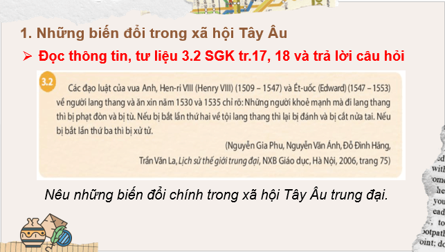 Giáo án điện tử Lịch Sử 7 Chân trời sáng tạo Bài 3: Sự hình thành quan hệ sản xuất tư bản chủ nghĩa ở Tây Âu trung đại | PPT Lịch Sử 7