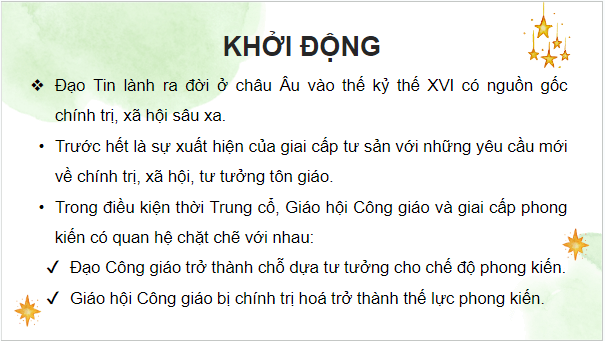 Giáo án điện tử Lịch Sử 7 Cánh diều Bài 4: Phong trào cải cách tôn giáo | PPT Lịch Sử 7