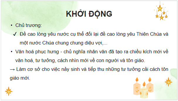 Giáo án điện tử Lịch Sử 7 Cánh diều Bài 4: Phong trào cải cách tôn giáo | PPT Lịch Sử 7