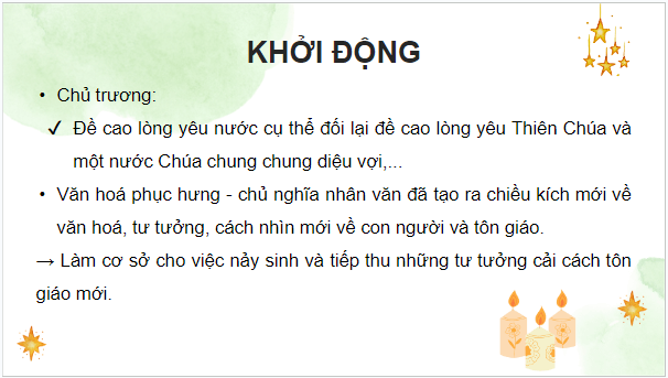 Giáo án điện tử Lịch Sử 7 Chân trời sáng tạo Bài 5: Phong trào cải cách tôn giáo | PPT Lịch Sử 7