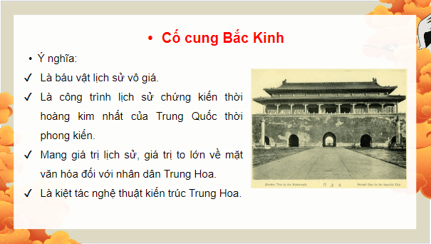 Giáo án điện tử Lịch Sử 7 Chân trời sáng tạo Bài 7: Các thành tựu văn hóa chủ yếu của Trung Quốc từ thế kỉ VII đến giữa thế kỉ XIX | PPT Lịch Sử 7